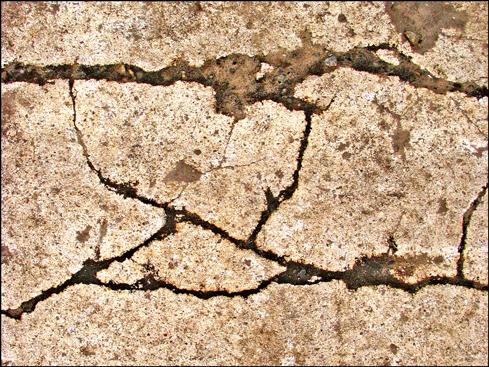 图2. 混凝土板上的细裂纹